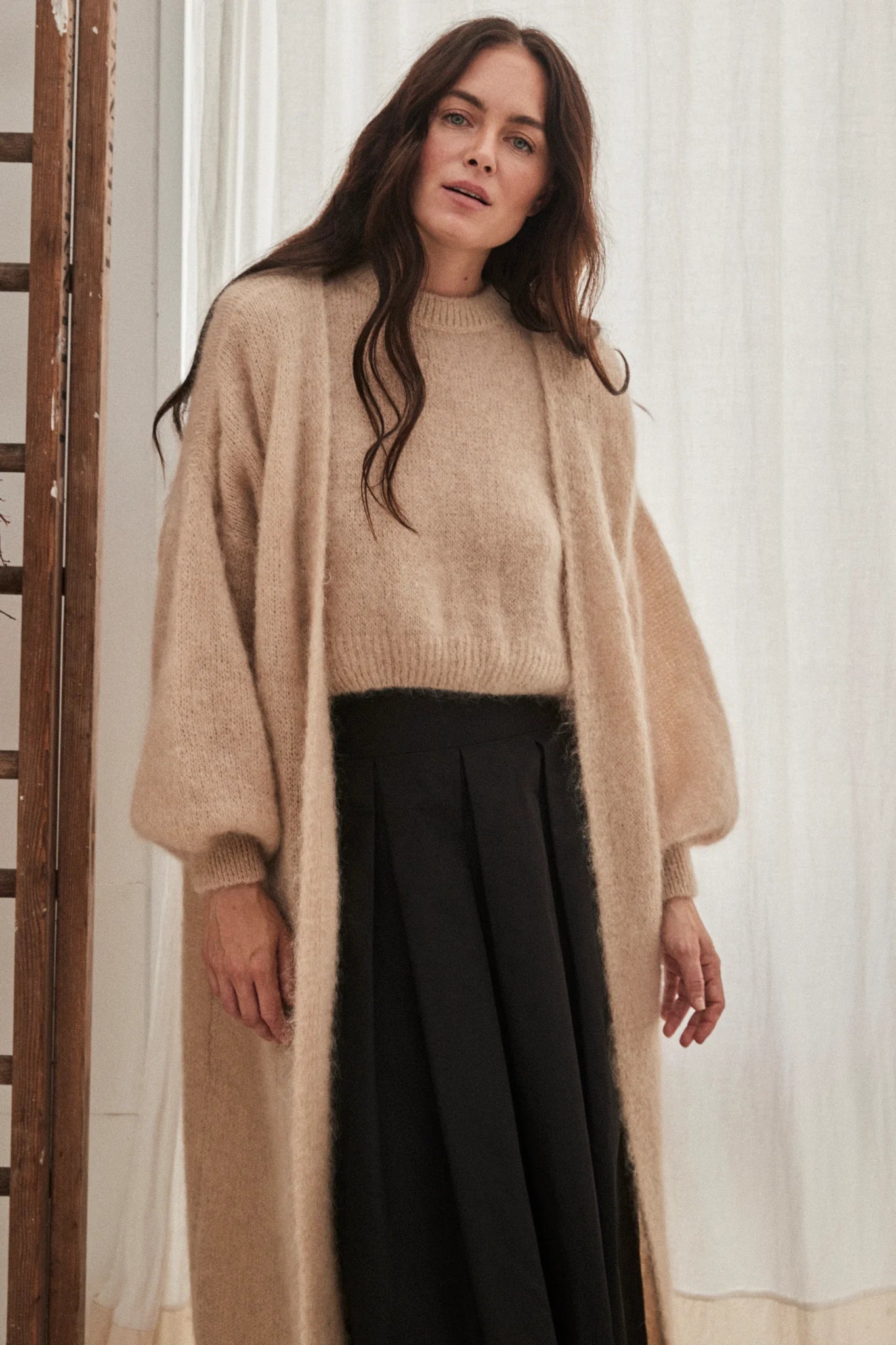 Mamapapa Buena Mohair Long cardigan - Oat Beige