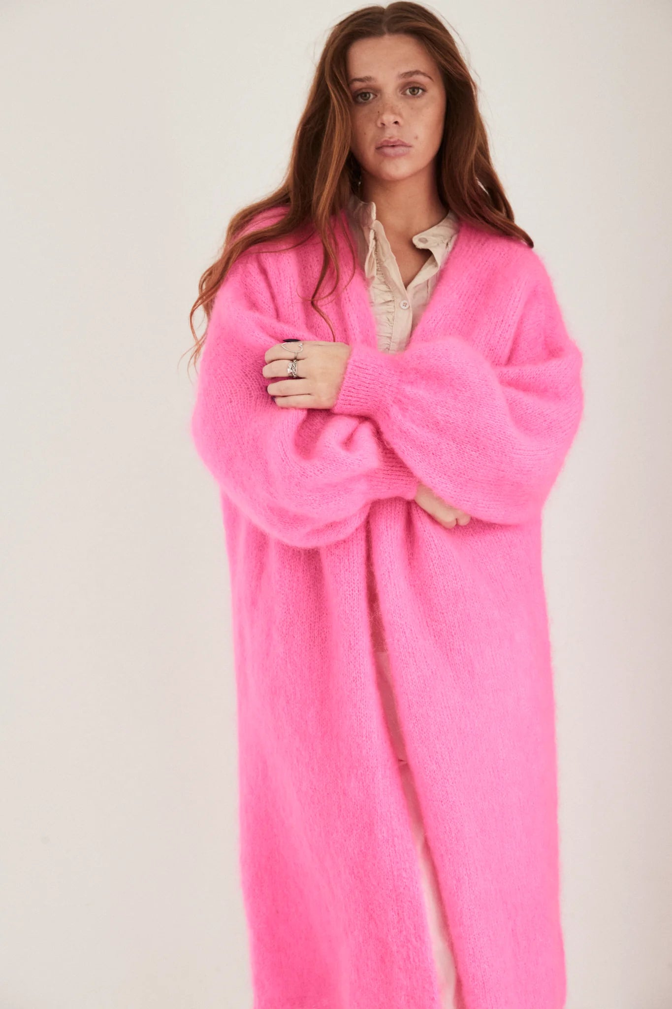 Mamapapa Buena Mohair Long cardigan - Pink